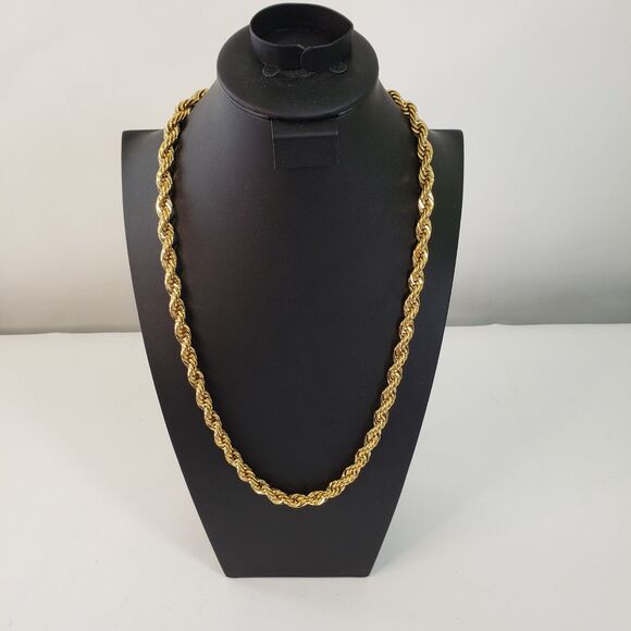 Vtg Napier Gold Tone 30" Twisted Rope Chain Necklace Signed Heavy Chunky Thick - Picture 2 of 6